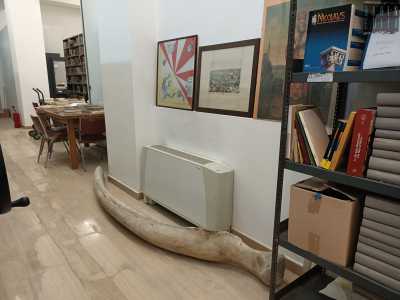 Si trova per� posata sul pavimento, tra uno scaffale metallico, un condizionatore...